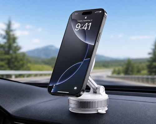 MagSnap™ MagSafe Car Mount – 360° Adjustable Magnetic Phone Holder with Suction Mount